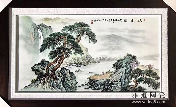 景德鎮瓷板畫名家手繪山水圖