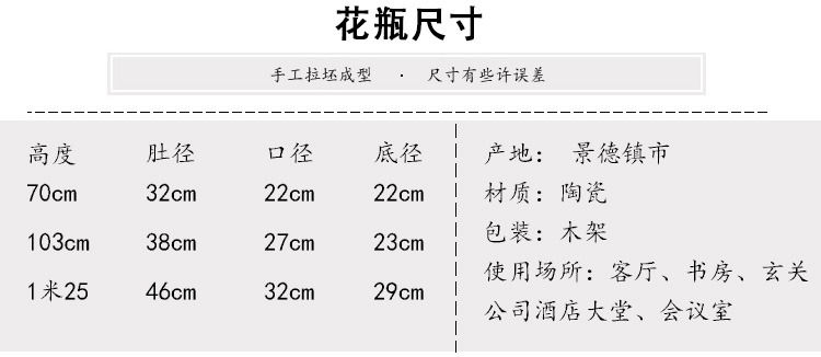 景德鎮名家手繪山水陶瓷大花瓶擺件細節圖