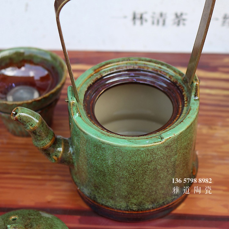 景德鎮瓷器窯變功夫茶具套裝批發-茶壺內部