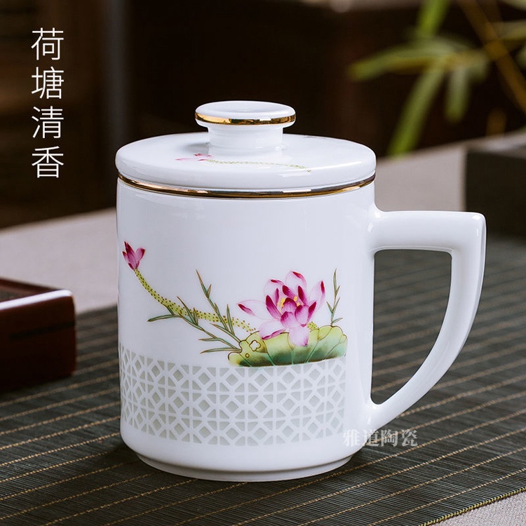 景德鎮陶瓷高檔玲瓏茶水分離泡茶杯(圖5)