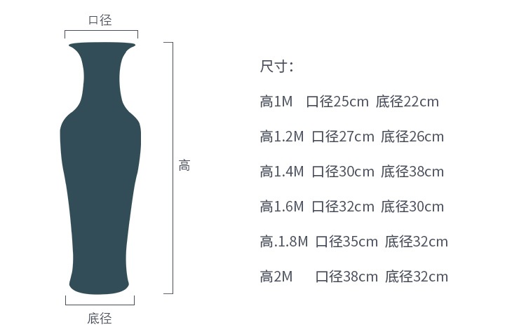 手繪仿古青花江山多嬌客廳大花瓶擺件